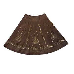 Lucy Collection Corduroy Skirt Boho Western Metallic Fall Size Large